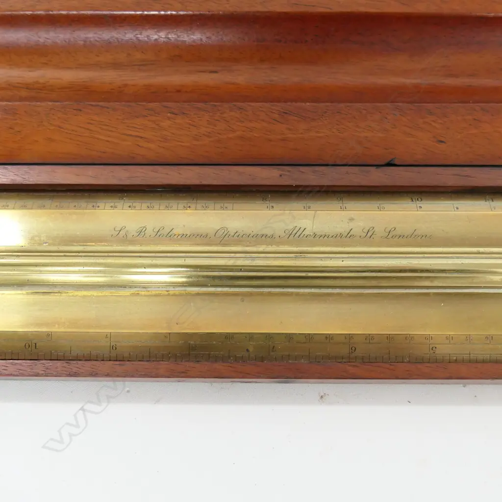 BRASS ROLLING PARALLEL RULE, BY S & B SOLOMONS, ALBERMARLE ST., LONDON. c.1840-75. L.390mm Image 1++